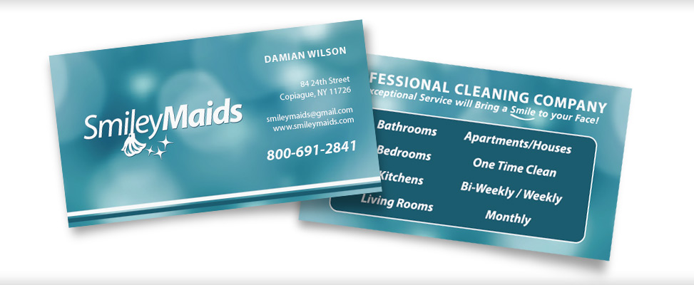 Business Card Design for Long Island Cleaning Company in Farmingdale